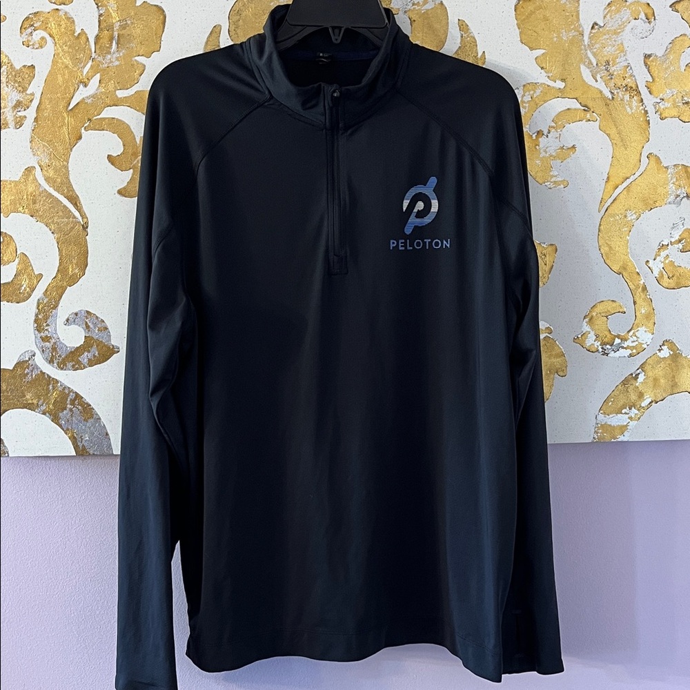 Rhône x Peloton Size Large Black‎ Quarter Zip with Thumb Holes